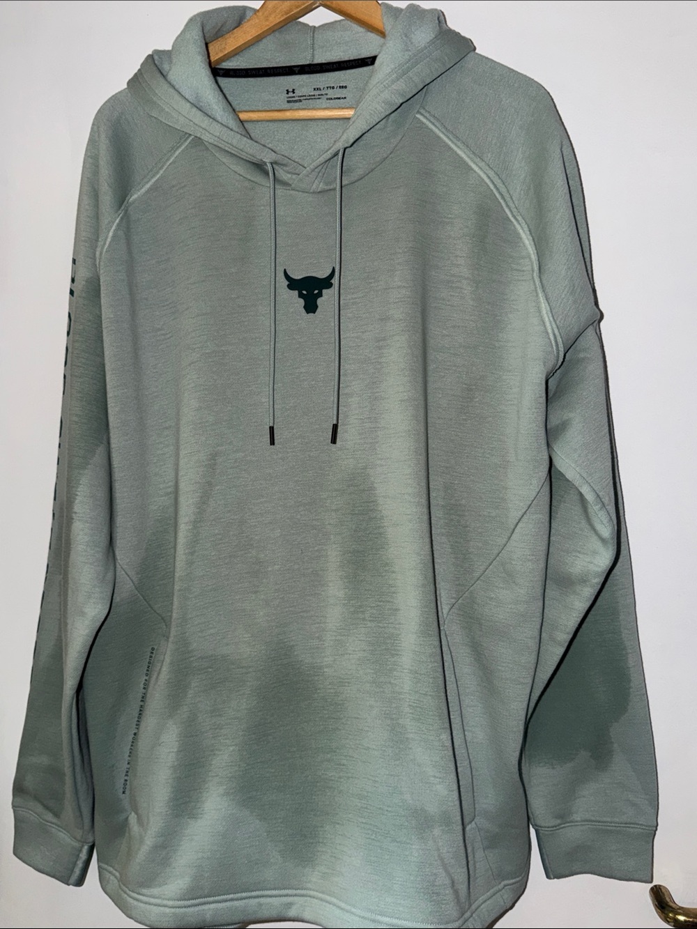 Under Armour Project Rock Sage Green Pullover Hoodie - Men